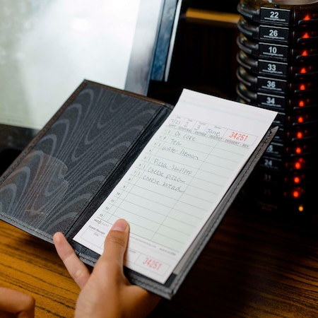 National Checking 4.2"x7.25" 3 Part Green Carbonless 13 Line Guest Check -50 Book, PK40 G4797-3SP